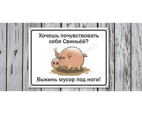 Табличка «Не выкидывайте мусор под ноги»